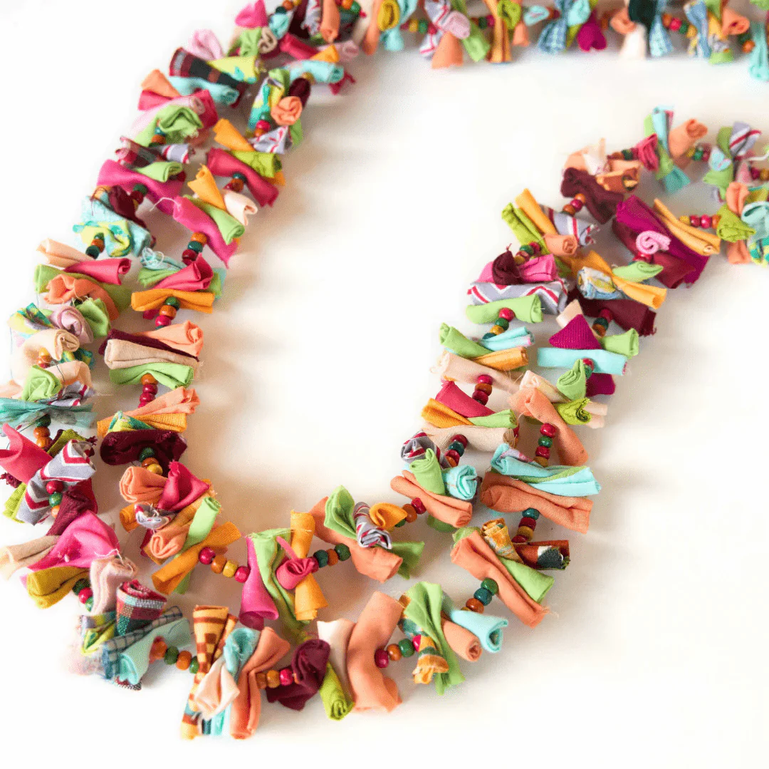 Upcycled Rainbow Rolly Molly String - Party Streamer - Image 6
