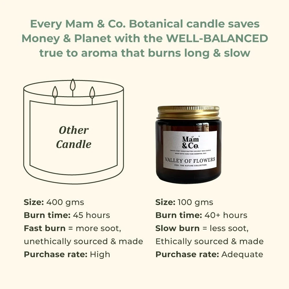 Valley of Flowers- 100% Coconut Wax Botanical Candle - Image 5