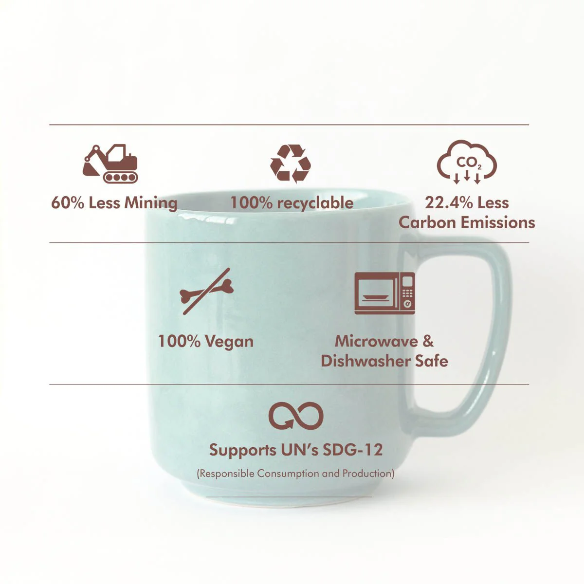 Vana Ecofriendly Recycled Ceramic Coffee Mug - Image 3
