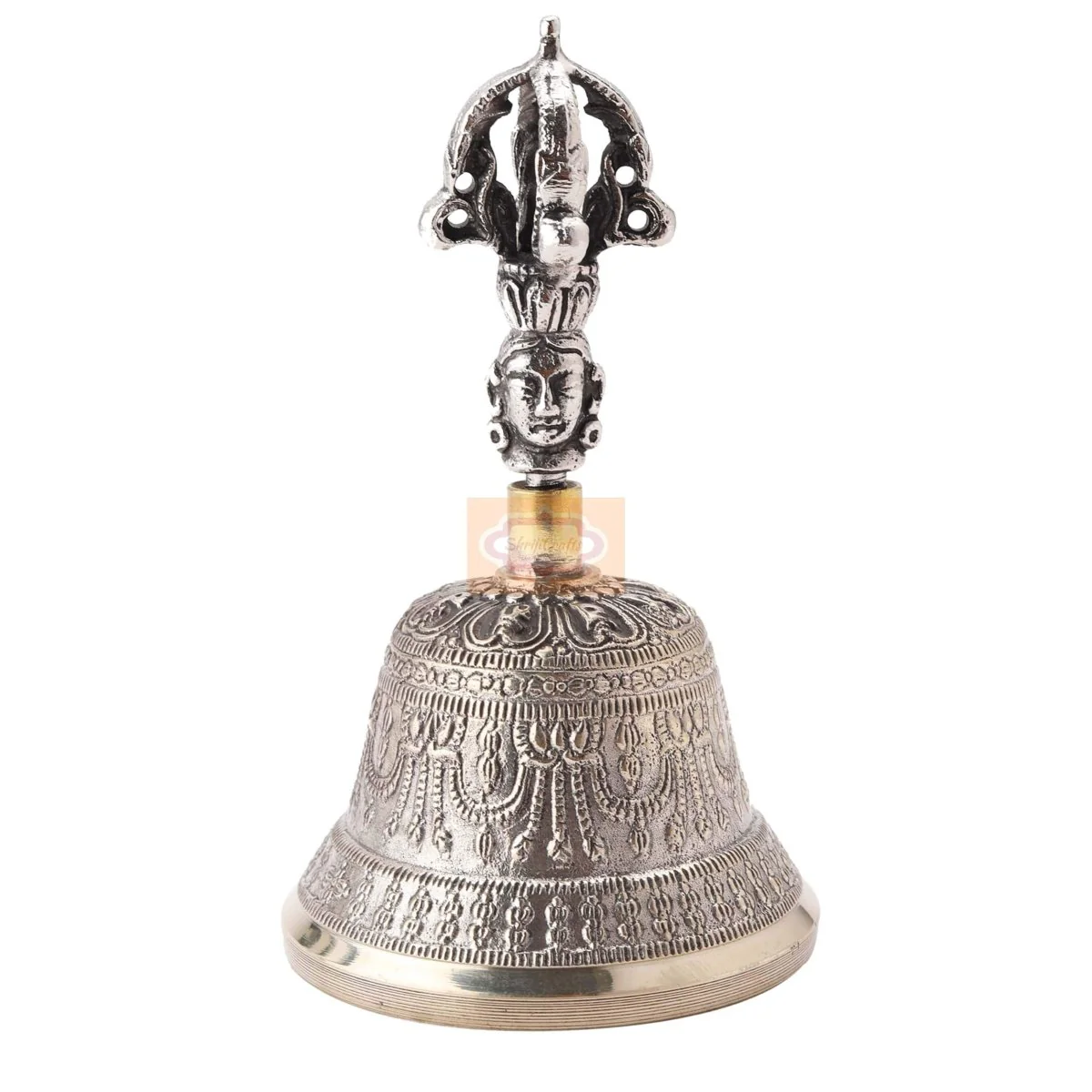 OM Brass Bell - Buddhist Meditation Bell for Home Pooja & Tibetan Sing