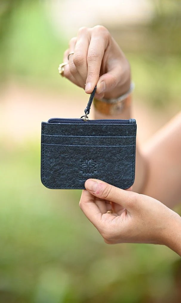 Vegan Zip Card Holder | Natural Card Holder Made from Coconut Leather