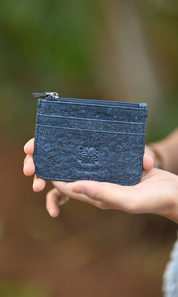 Vegan Zip Card Holder | Natural Card Holder Made from Coconut Leather - Image 2