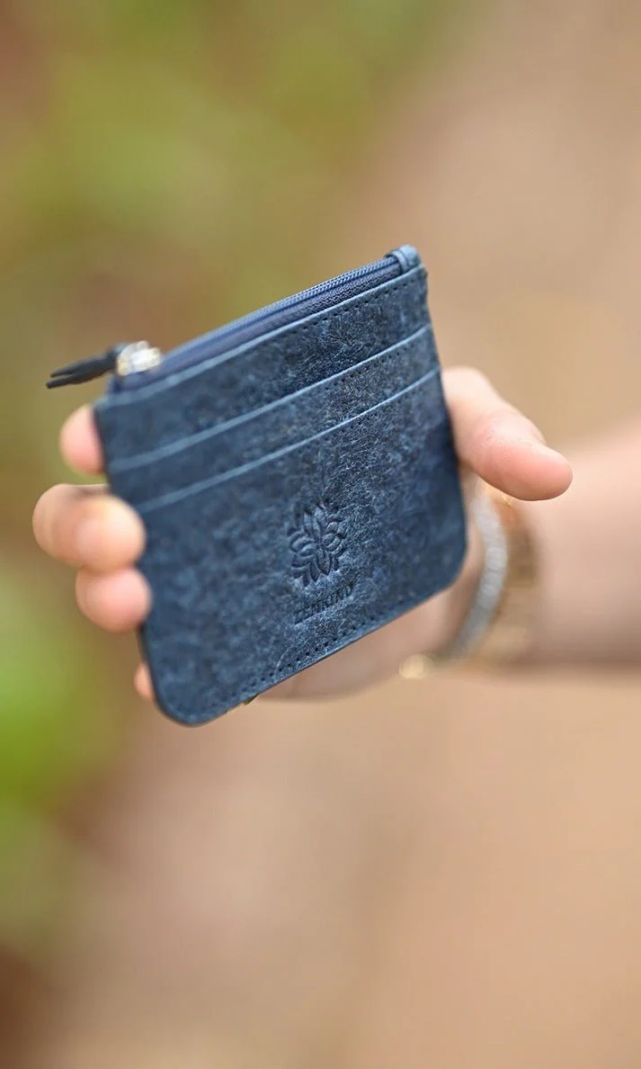 Vegan Zip Card Holder | Natural Card Holder Made from Coconut Leather - Image 3