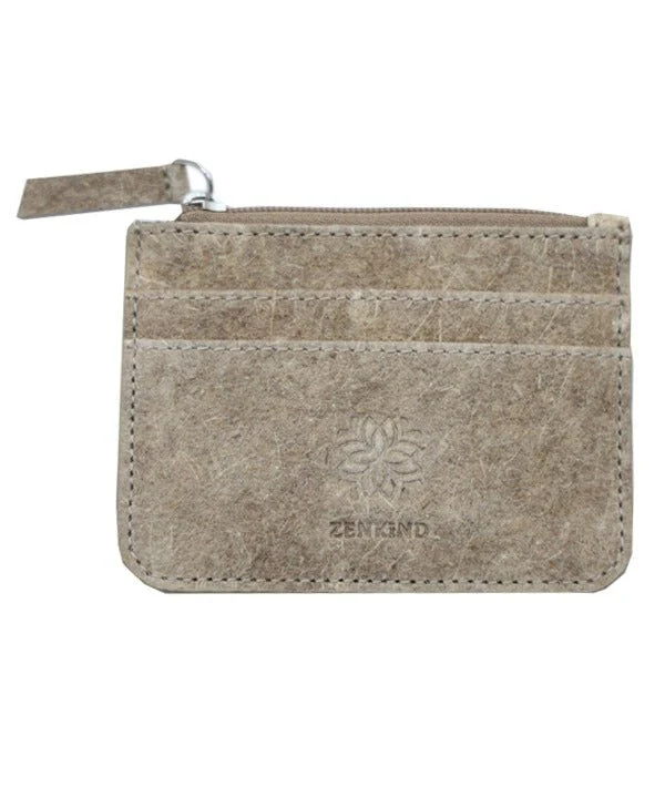 Vegan Zip Card Holder | Natural Card Holder Made from Coconut Leather - Image 4