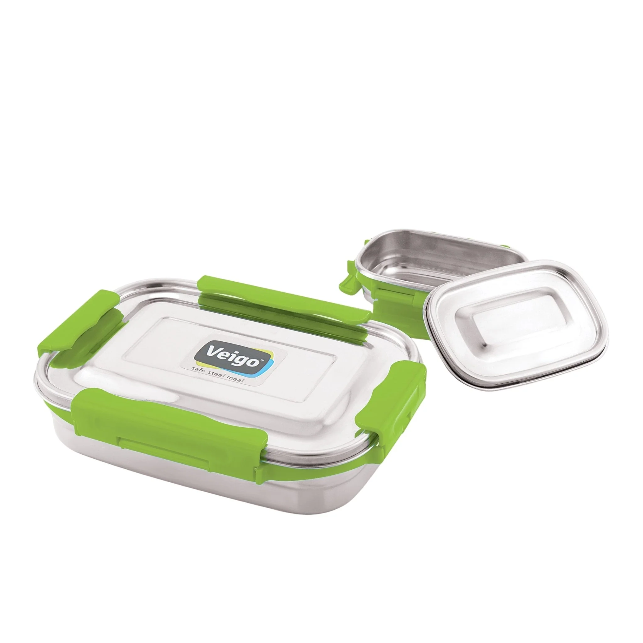 MaxoSteel Leakproof Jumbo Steel Lunch Box with Veg Box