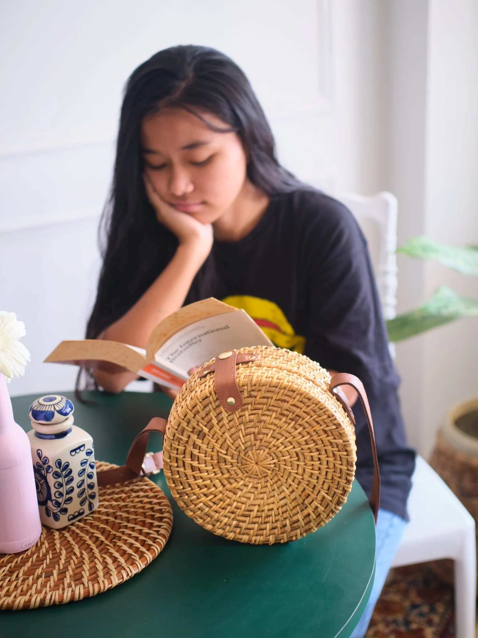 Vetra Rattan Sling Bag | Handcrafted Cane & Vegan Leather Bag - Image 2