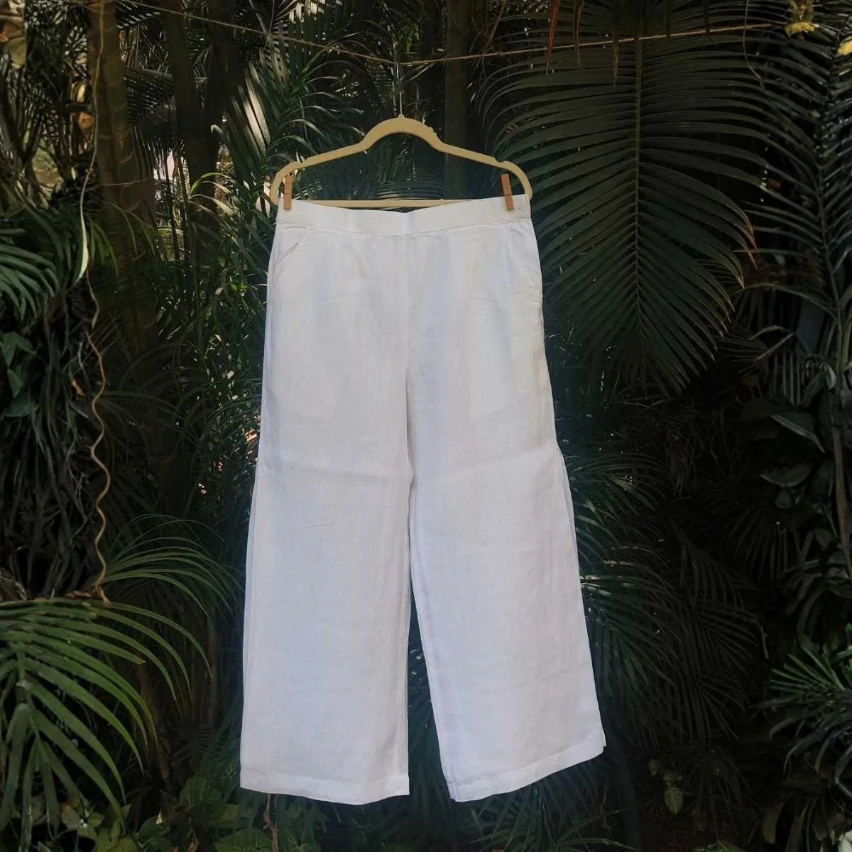 Vianca White Hemp Pants For Women