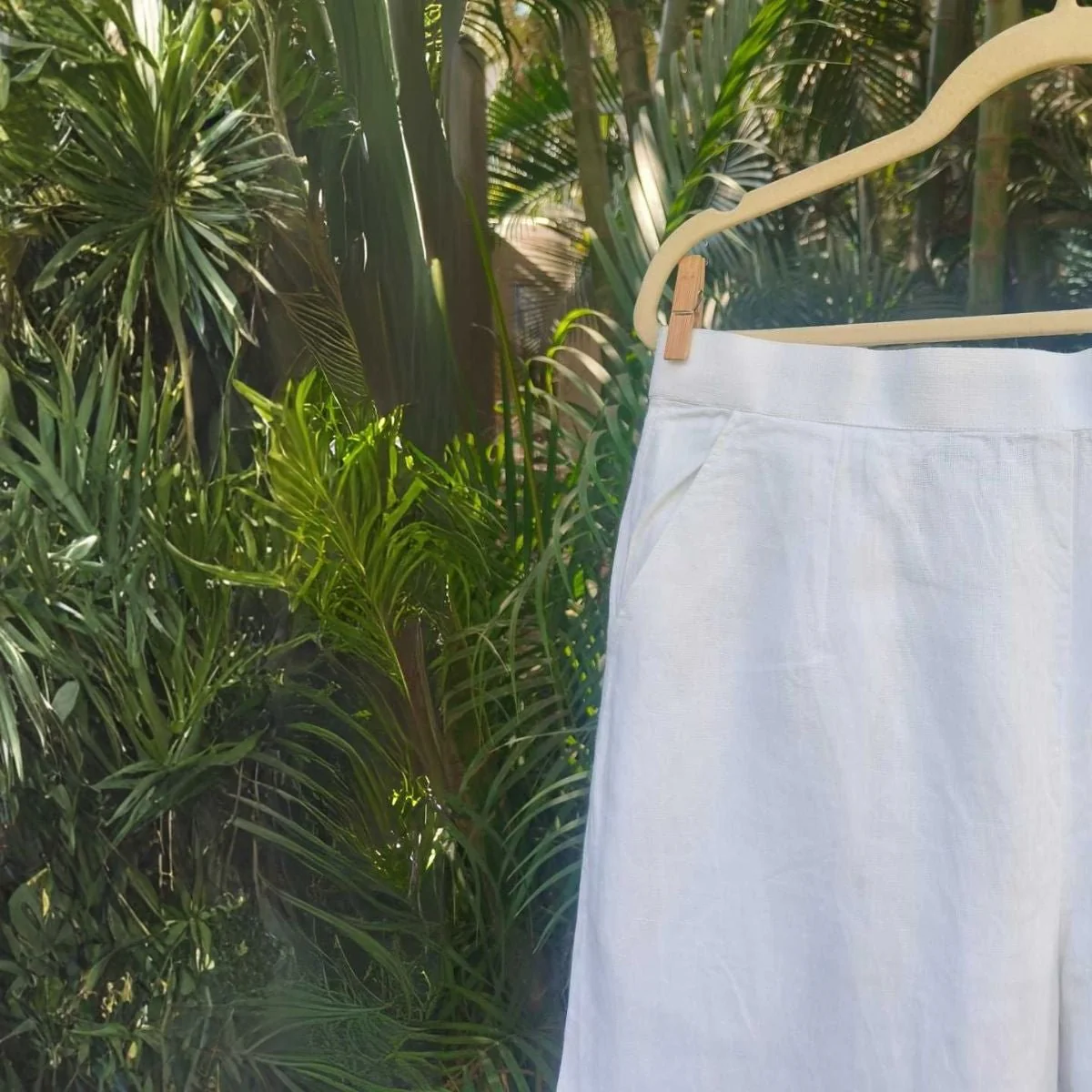 Vianca White Hemp Pants For Women - Image 3