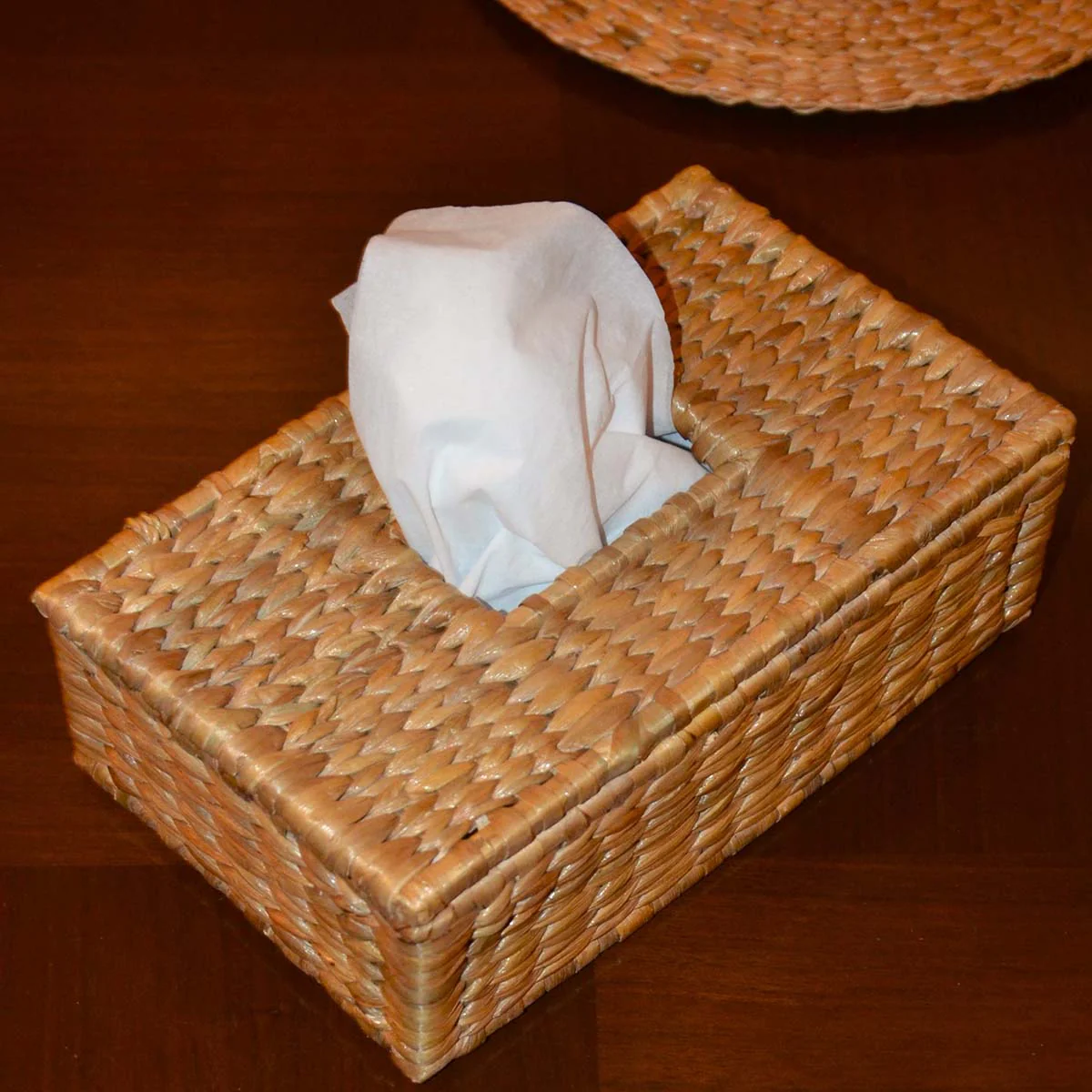 Water Hyacinth Tissue Box - Natural - Image 6