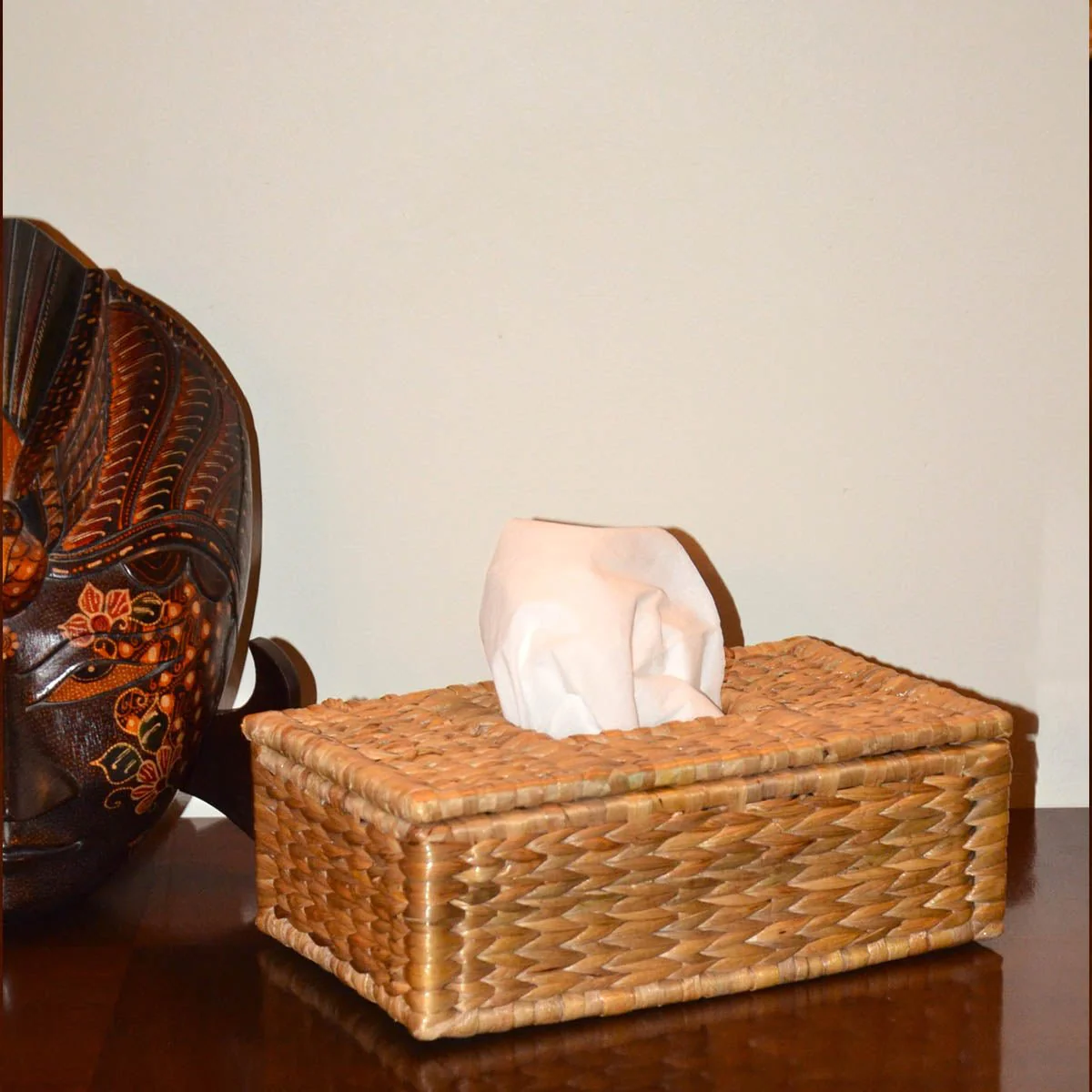 Water Hyacinth Tissue Box - Natural - Image 7