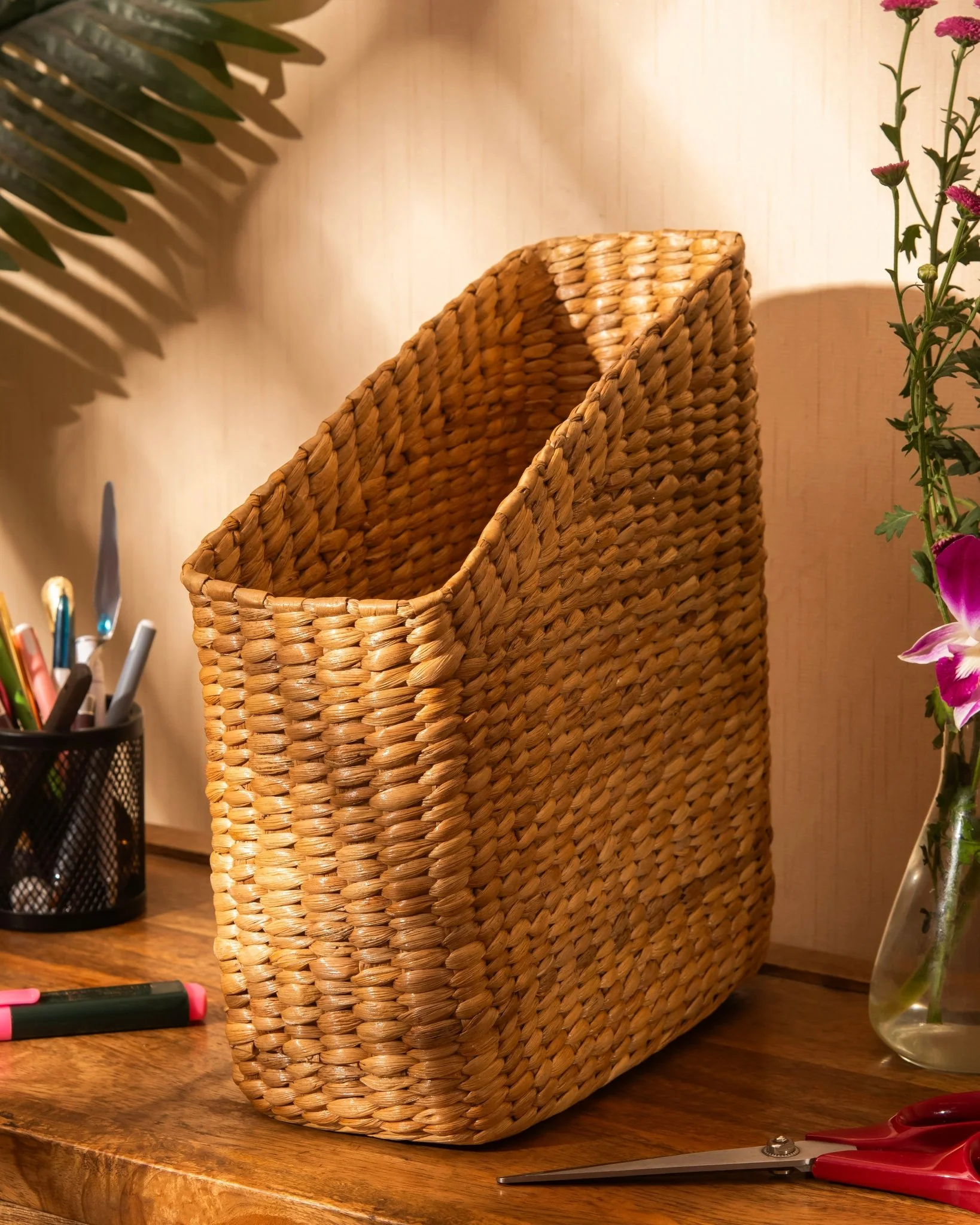 Water Hyacinth Magazine & File Holder - Natural - Image 2