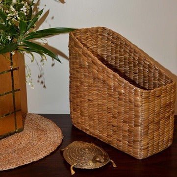 Water Hyacinth Magazine & File Holder - Natural - Image 3