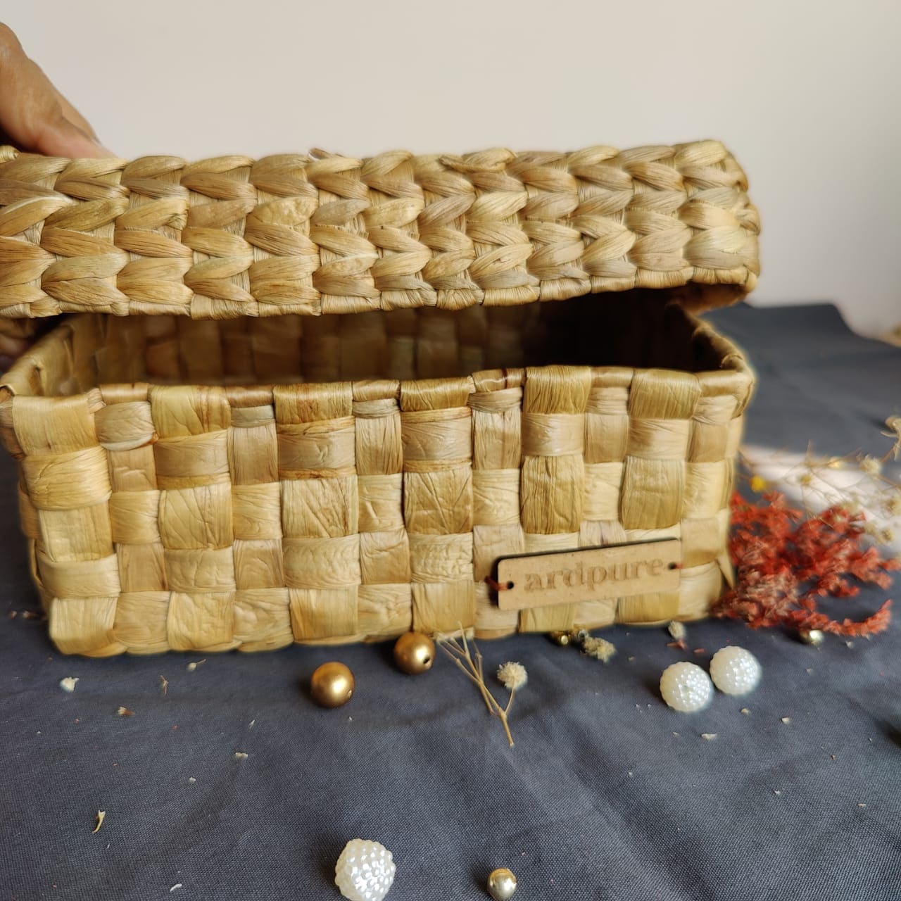 Water Hyacinth Mini Gift Box | Handwoven Eco Friendly Storage Box - Image 2
