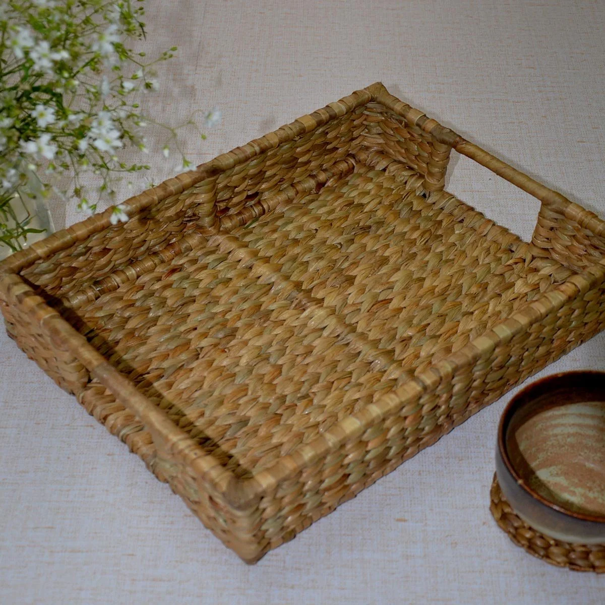 Water Hyacinth Rectangular Tray - Image 2