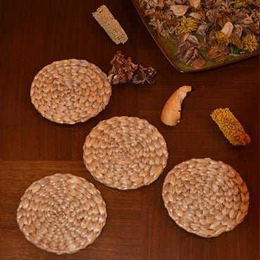 Water Hyacinth Round Coasters (Set of 4)