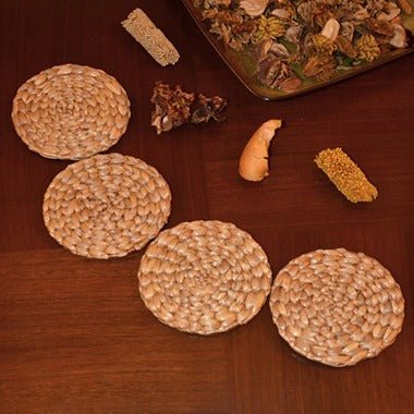 Water Hyacinth Round Coasters (Set of 4) - Image 2