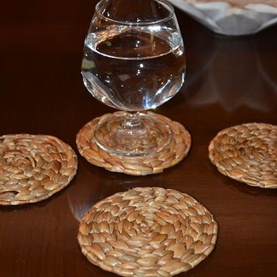 Water Hyacinth Round Coasters (Set of 4) - Image 3