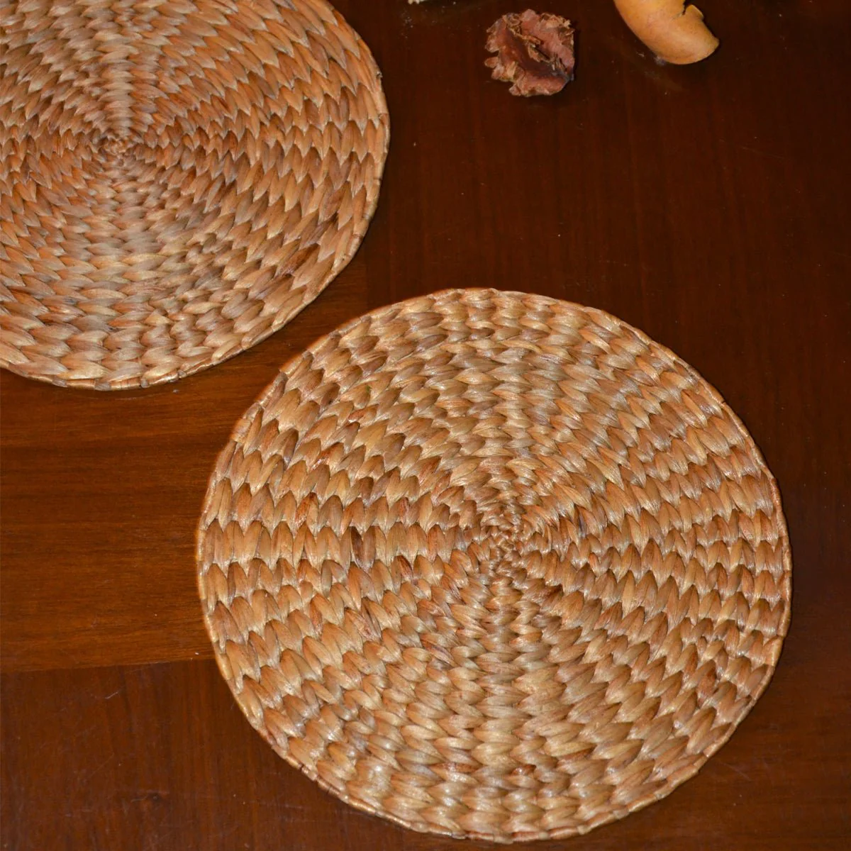 Water Hyacinth Round Natural Placemats- Set of 2