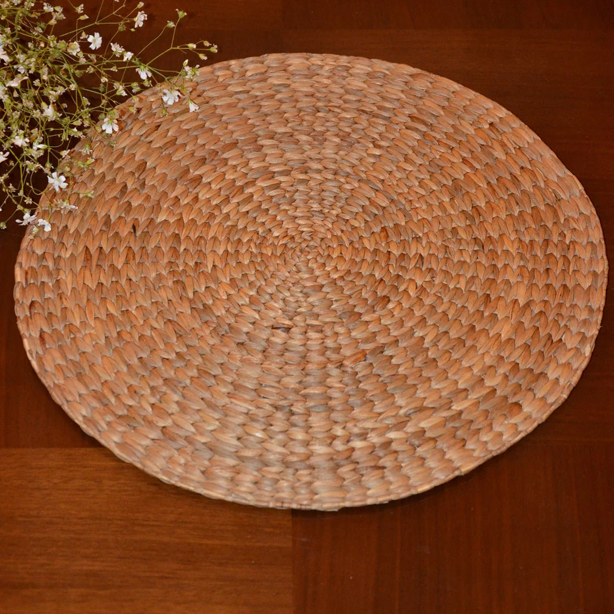 Water Hyacinth Round Natural Placemats- Set of 2 - Image 4