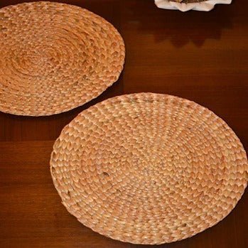 Water Hyacinth Round Natural Placemats- Set of 2 - Image 5
