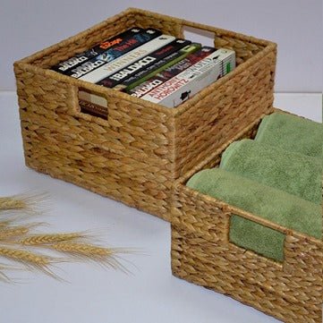 Water Hyacinth Square Storage Basket - Image 4