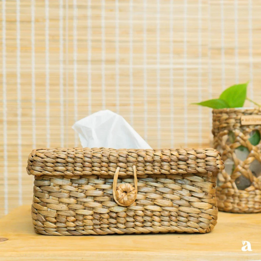 Water Hyacinth Tissue Box | Handcrafted Eco-Friendly Tissue Holder