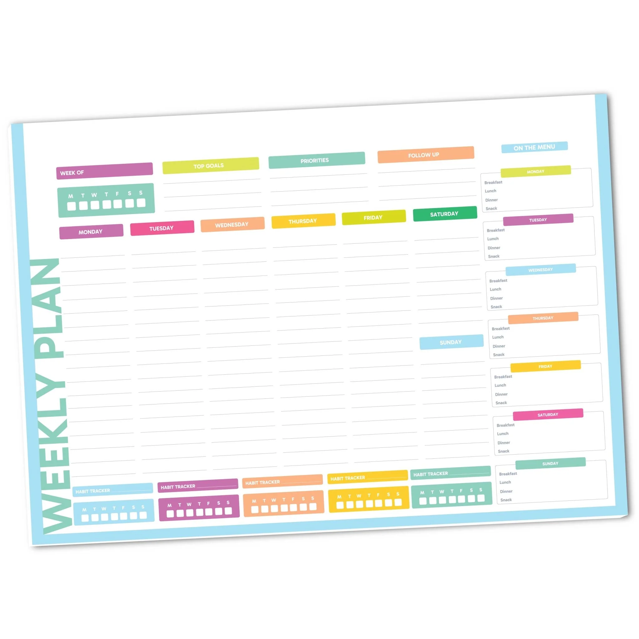 A4 Weekly Planner Desk Pad With To-Do List Goals And Priorities - Image 2