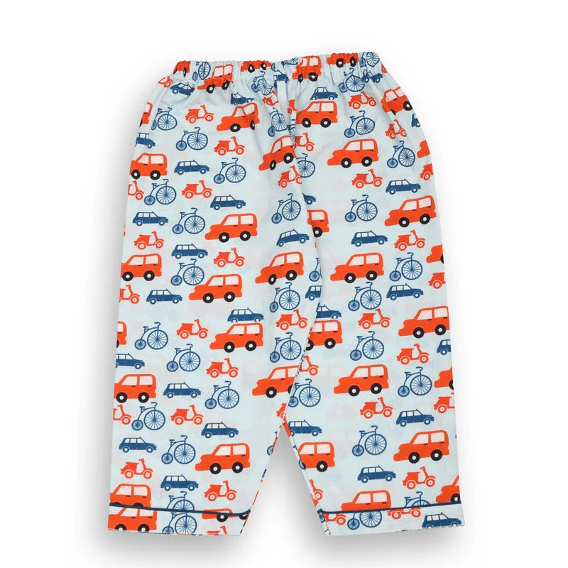 100% Cotton Wheels World Kids Collar Night Suit Set - Image 8