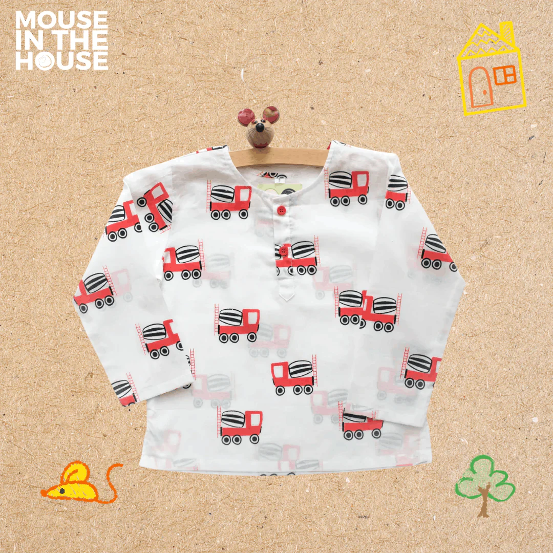 Whirly Cement Mixer- Unisex Kids Cotton Nightwear - Image 5