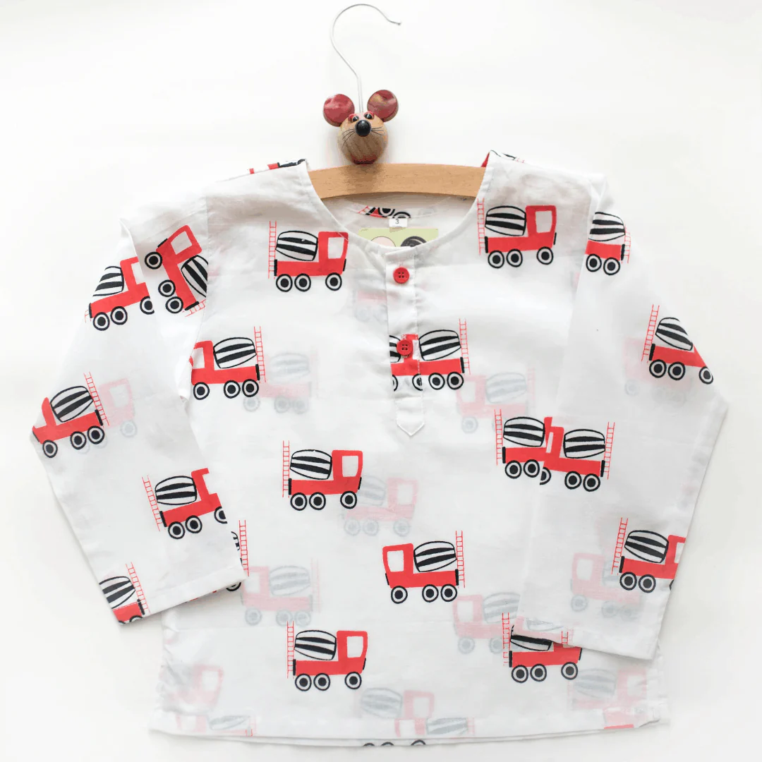 Whirly Cement Mixer- Unisex Kids Cotton Nightwear - Image 6