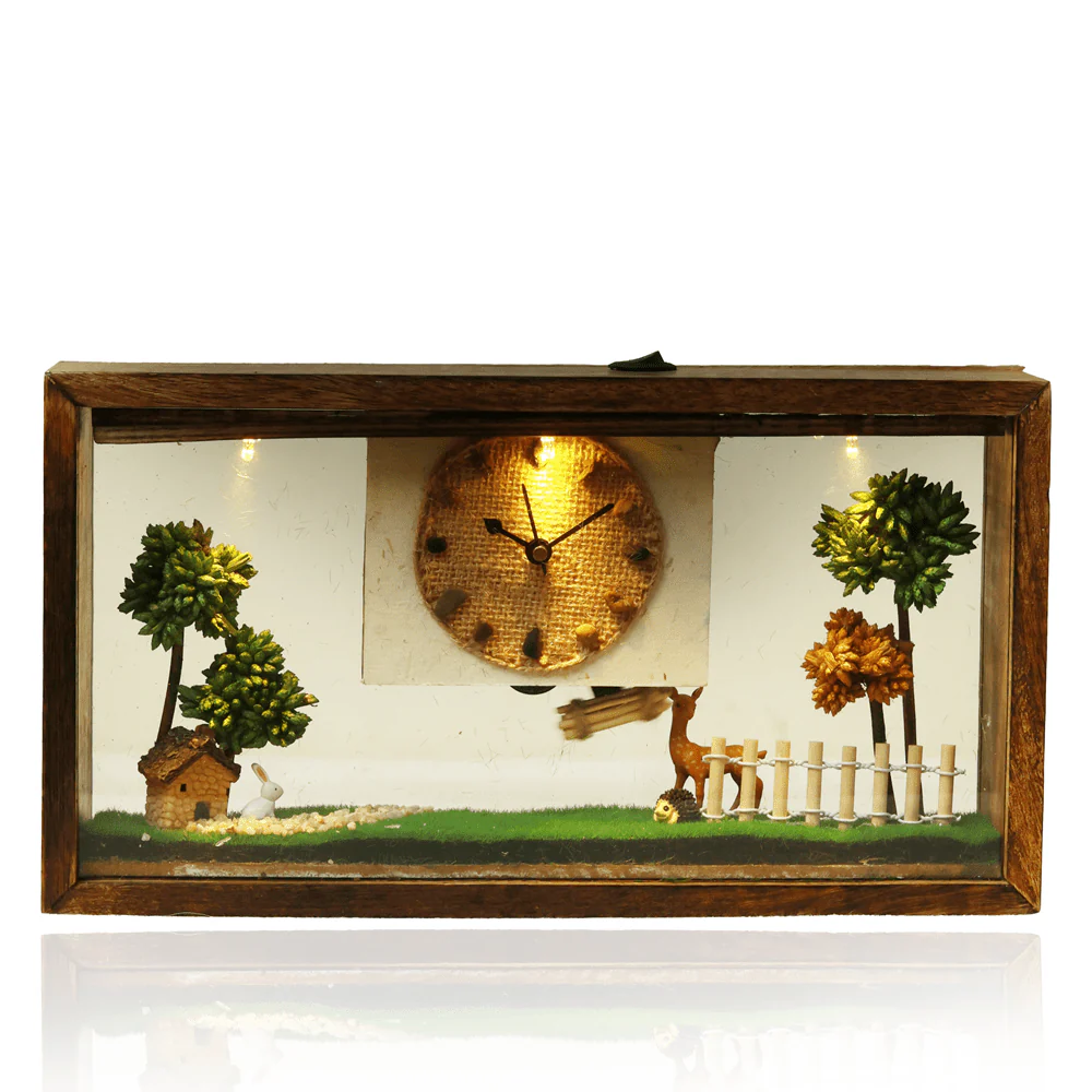 Whispering Woods Desk Clock | Handcrafted Wooden Home Decor Clock - Image 2