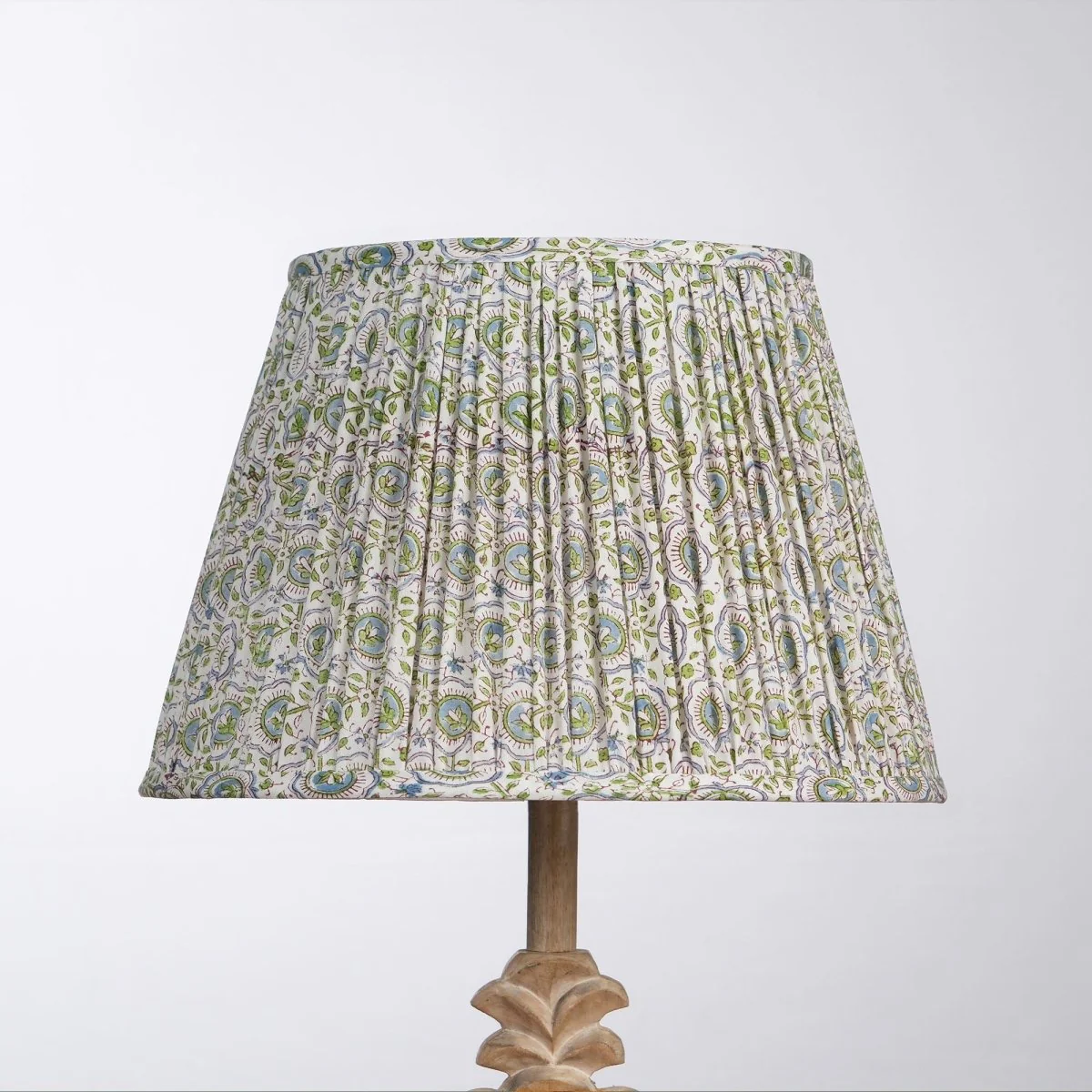 White Green Block Print Empire Lampshade - Image 4
