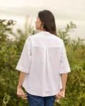 White Minimal Top | Elegant Everyday Women’s Minimalist Cotton Top - Image 6