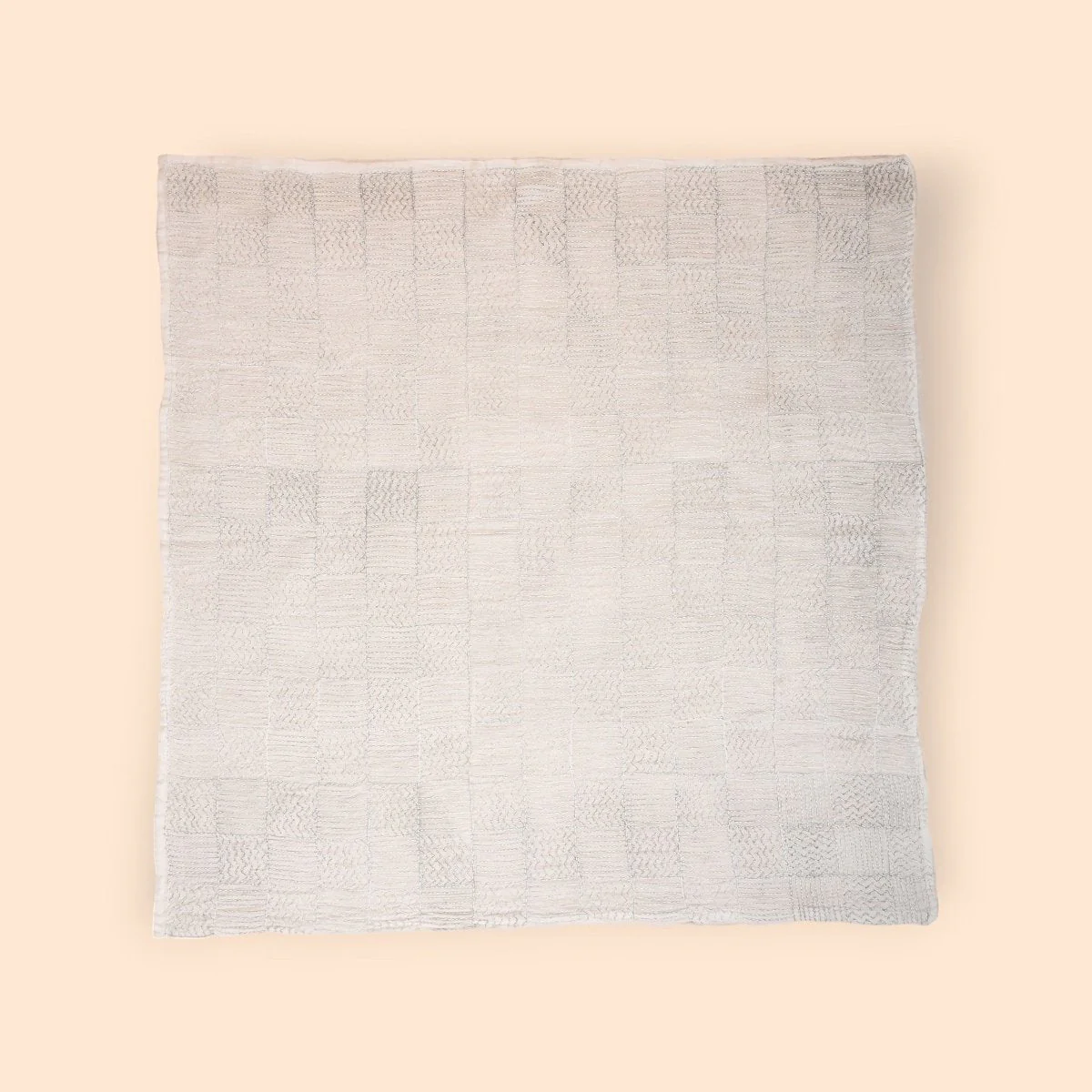 Pure Mulmul White Hand Embroidered Baby Nakshi Kantha - Image 3