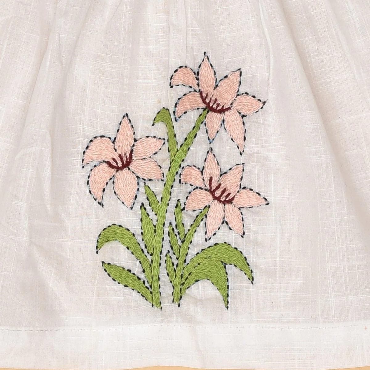 White Pure Cotton Hand Embroidered Baby Dress Combo-Set of 3 - Image 23