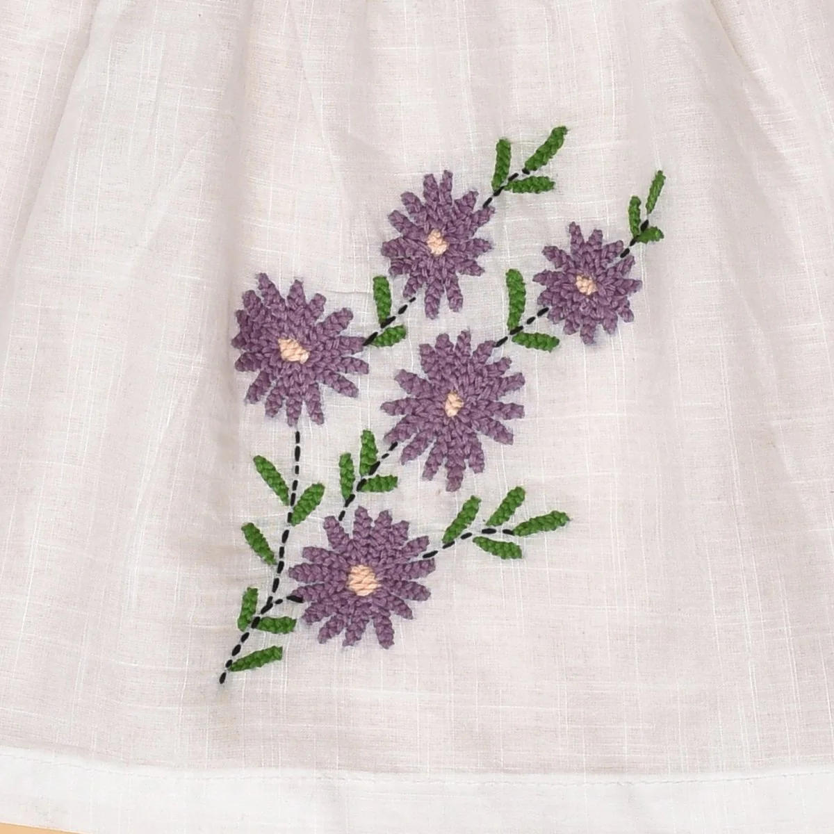 White Pure Cotton Hand Embroidered Baby Dress Combo-Set of 3 - Image 25