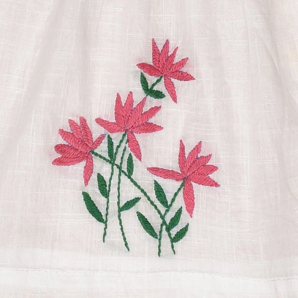 White Pure Cotton Hand Embroidered Baby Dress Combo-Set of 3 - Image 3