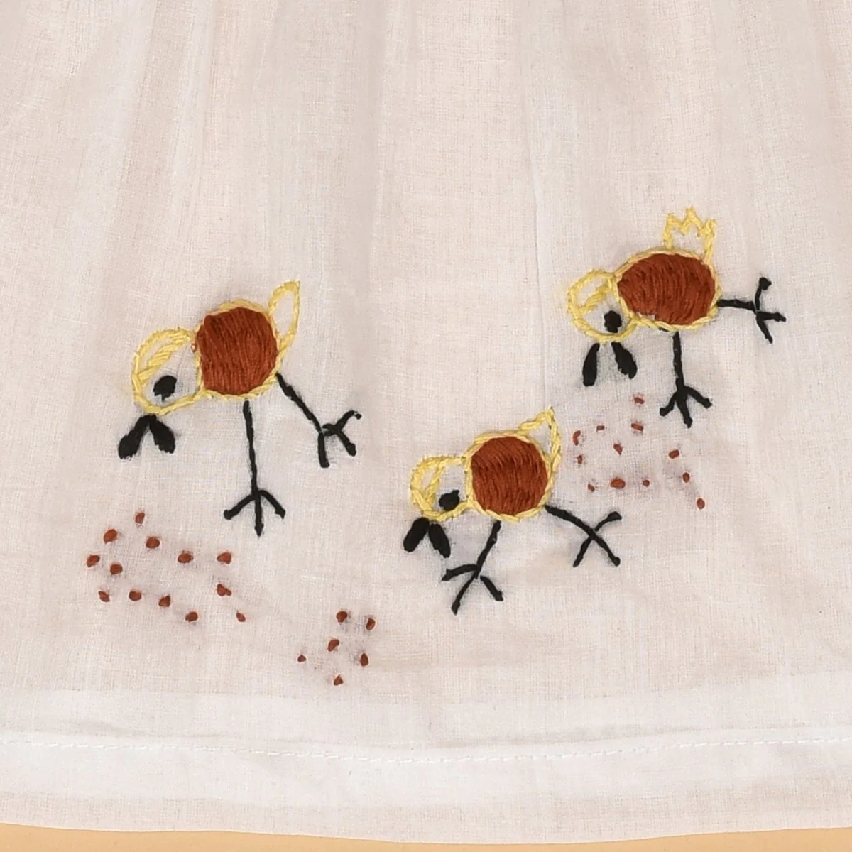 White Pure Mulmul Hand Embroidered Baby Dress Combo-Set of 2 - Image 17