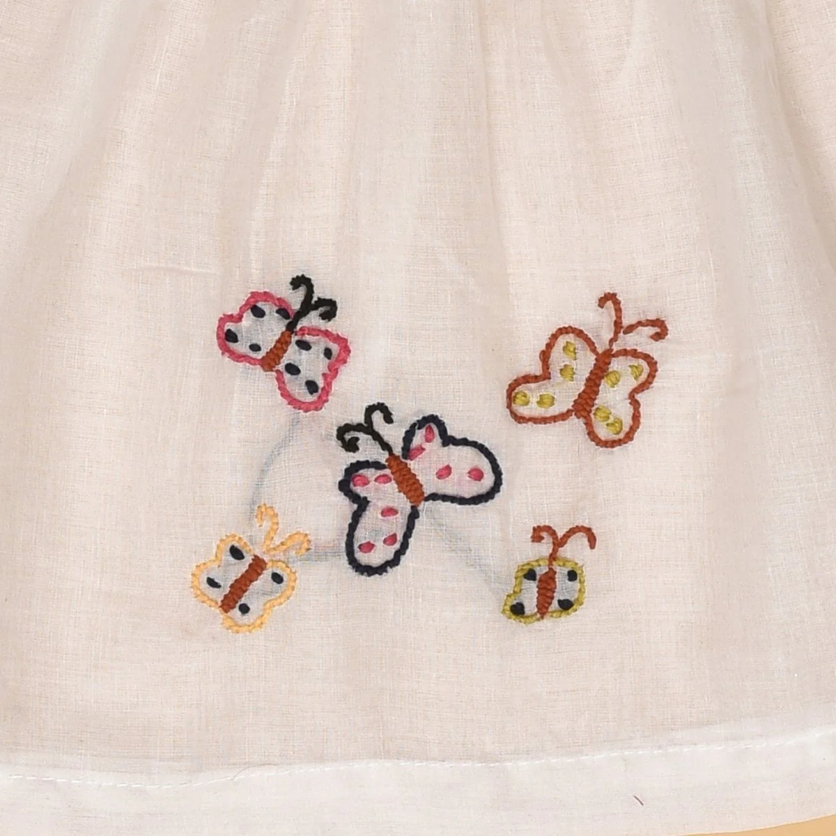 White Pure Mulmul Hand Embroidered Baby Dress Combo-Set of 2 - Image 19