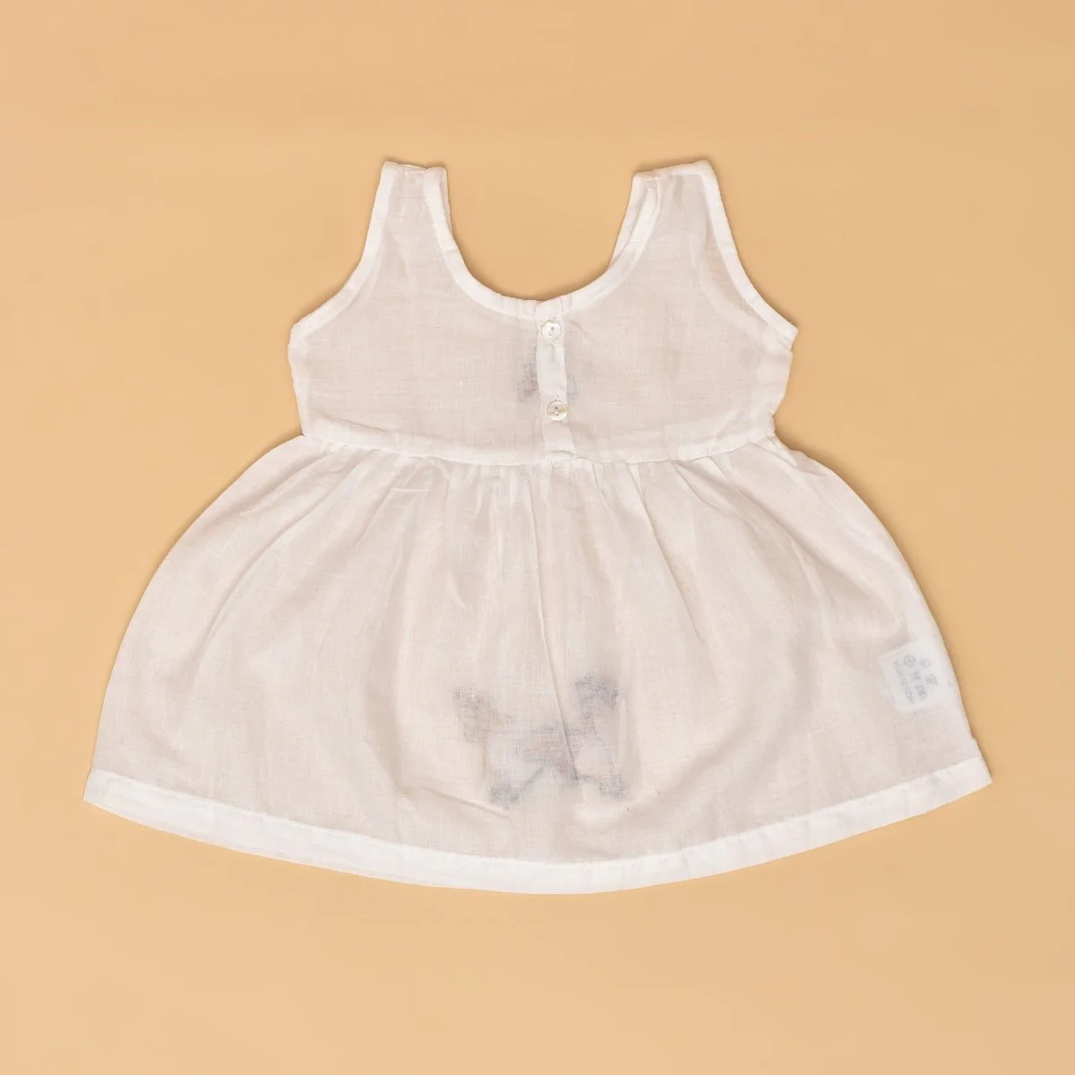 White Pure Mulmul Hand Embroidered Baby Dress Combo-Set of 2 - Image 6