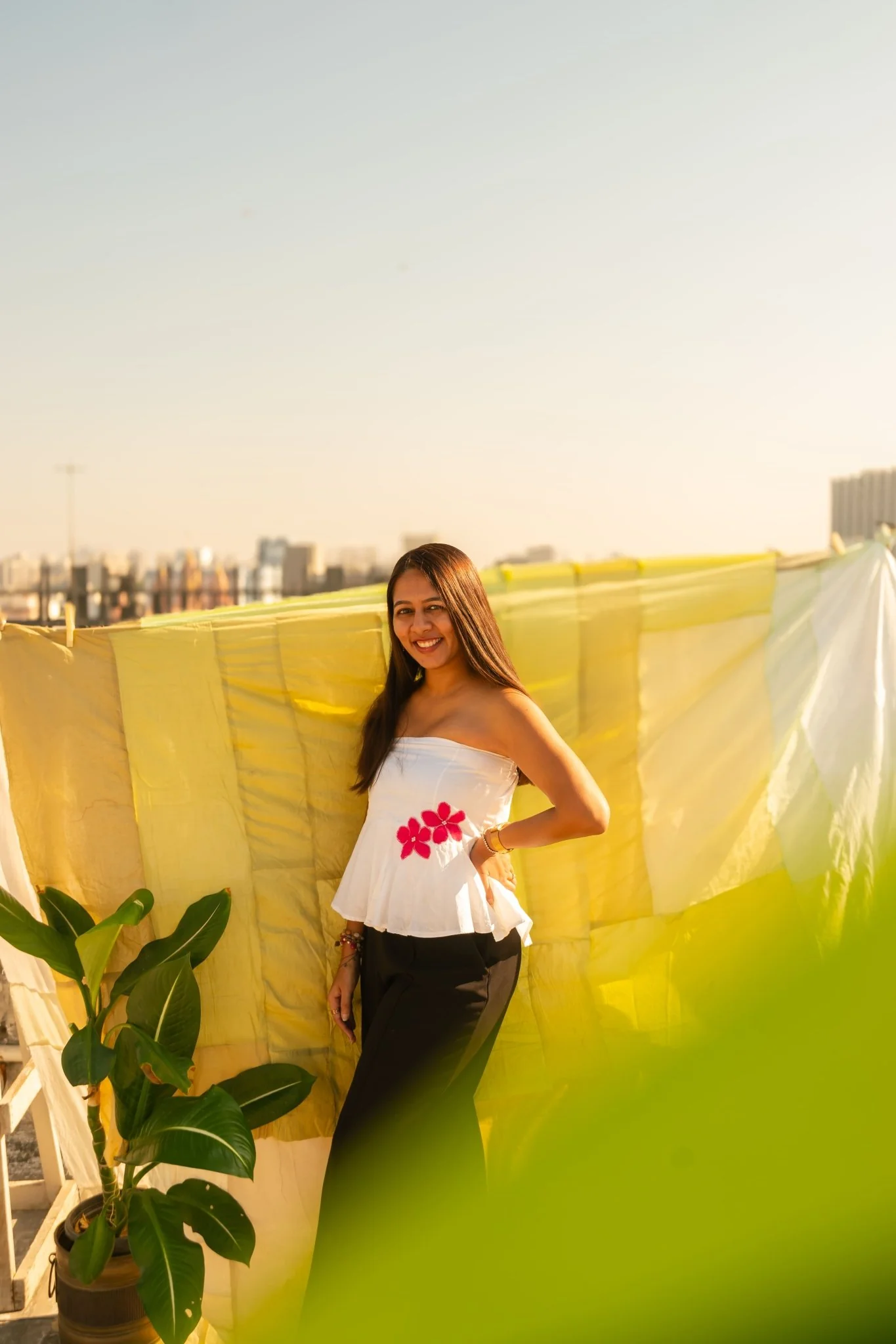 The POO tube top | Flower Applique | Strapless Summer Wear