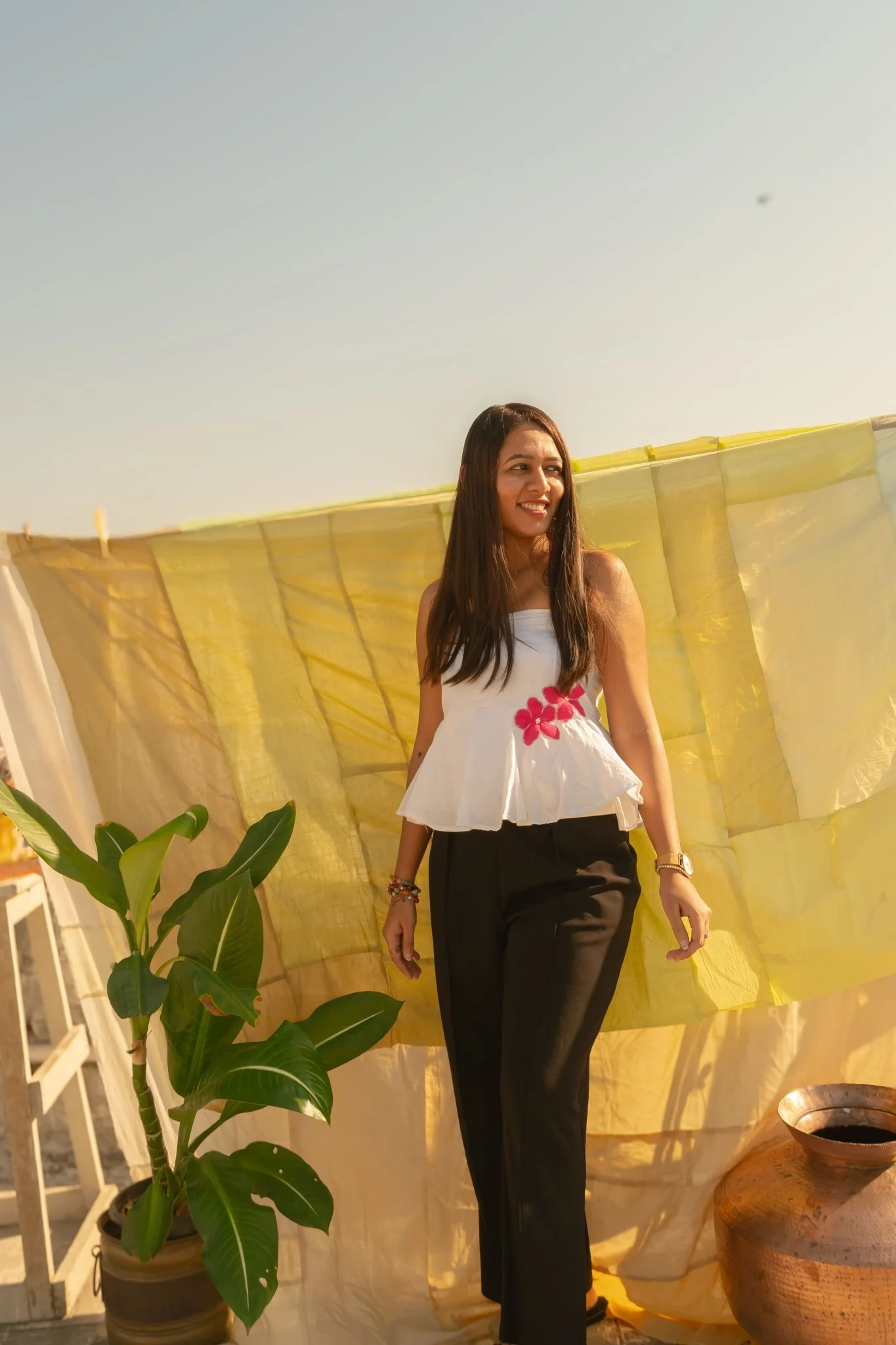 The POO tube top | Flower Applique | Strapless Summer Wear - Image 3