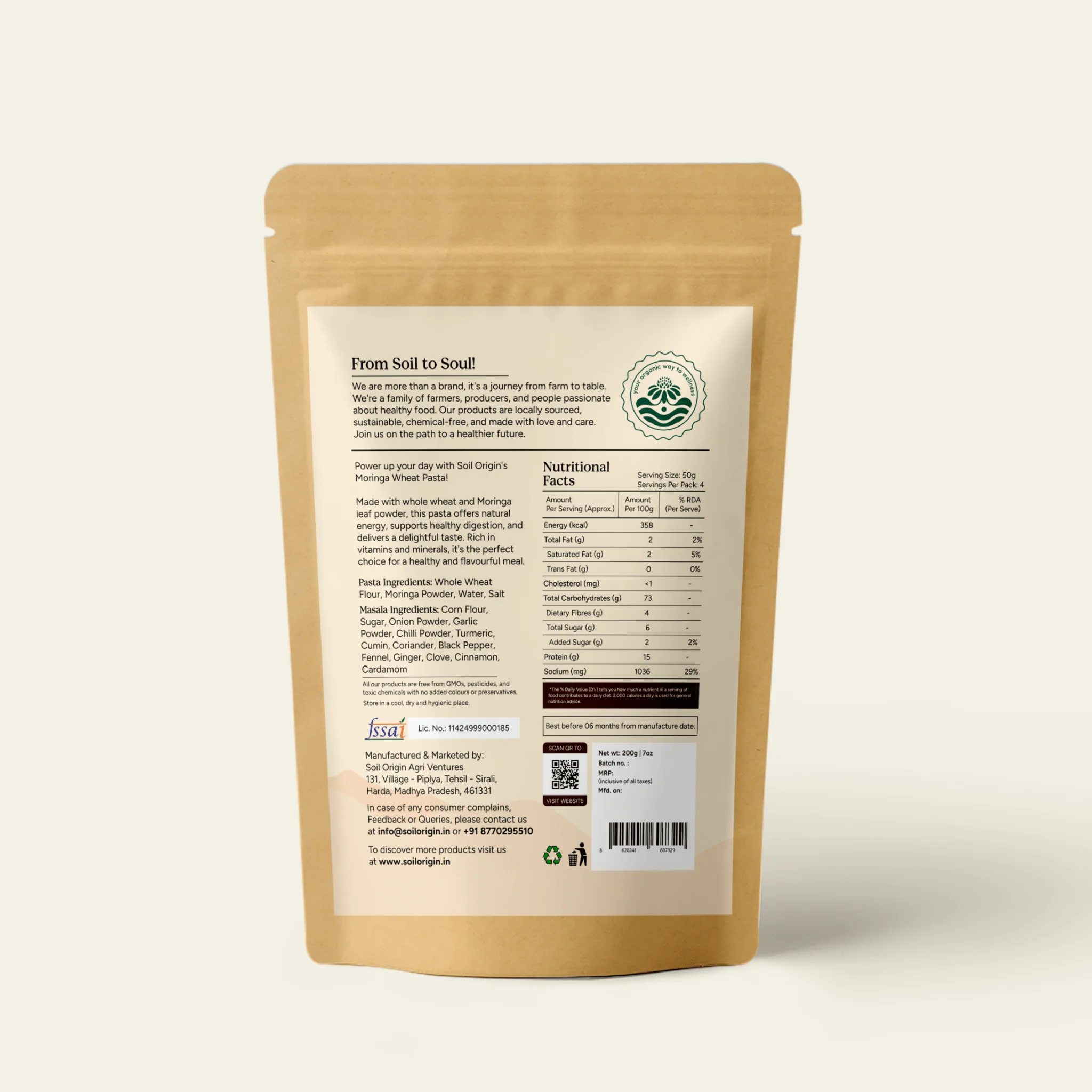 Whole Wheat Moringa Pasta | High Protein & Fiber | 200g - Image 7