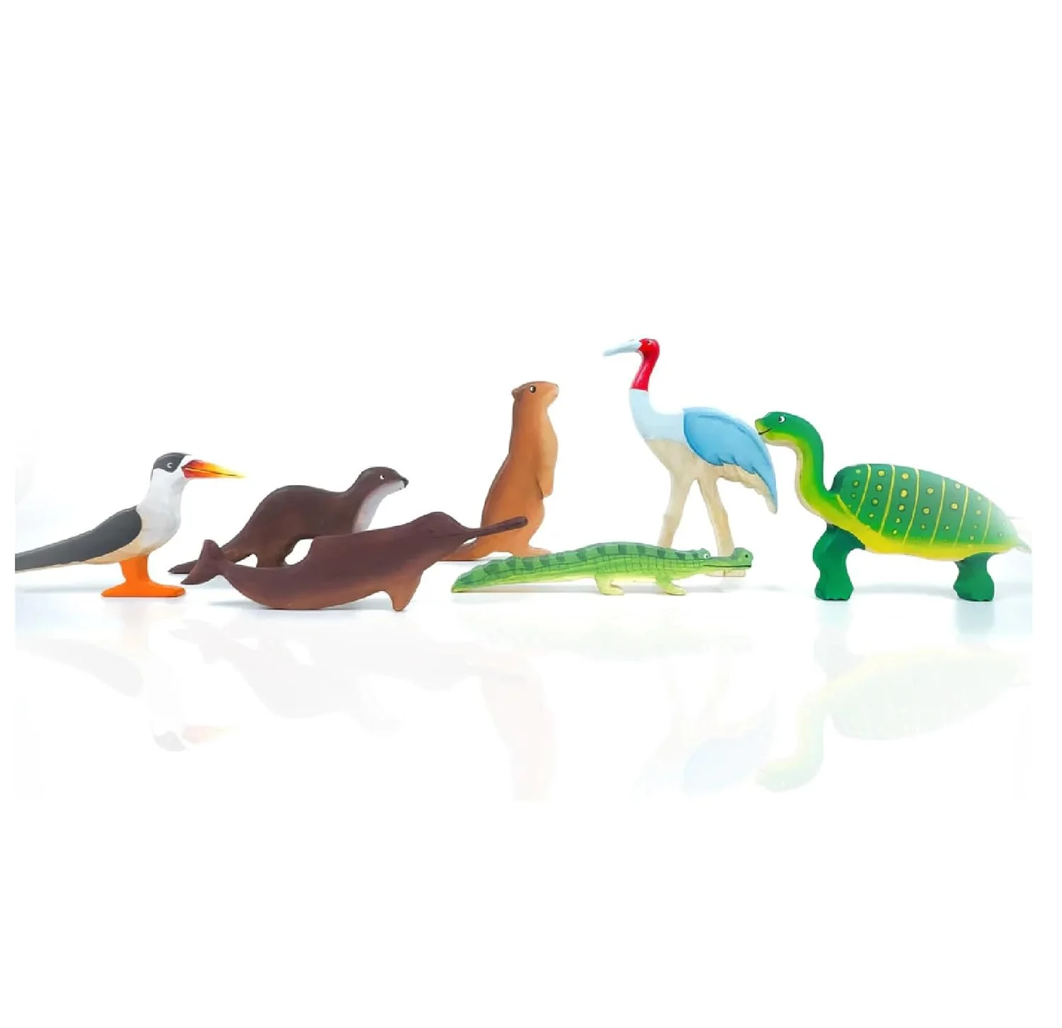 Wild Wonders of India Wooden Figurine Set | Handcrafted Wildlife Story