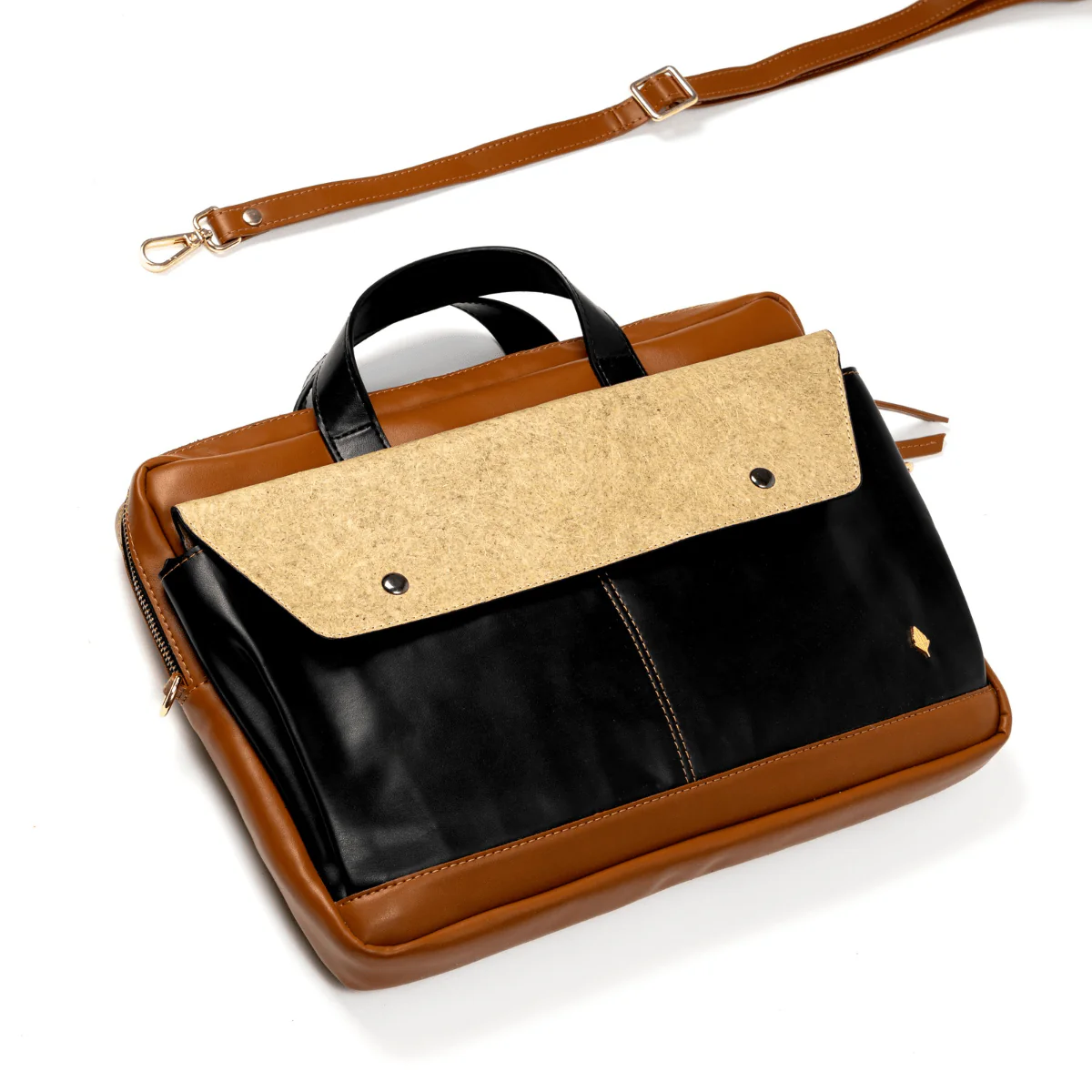 Willow Vegan Leather Laptop Sleeve - Black - Image 2