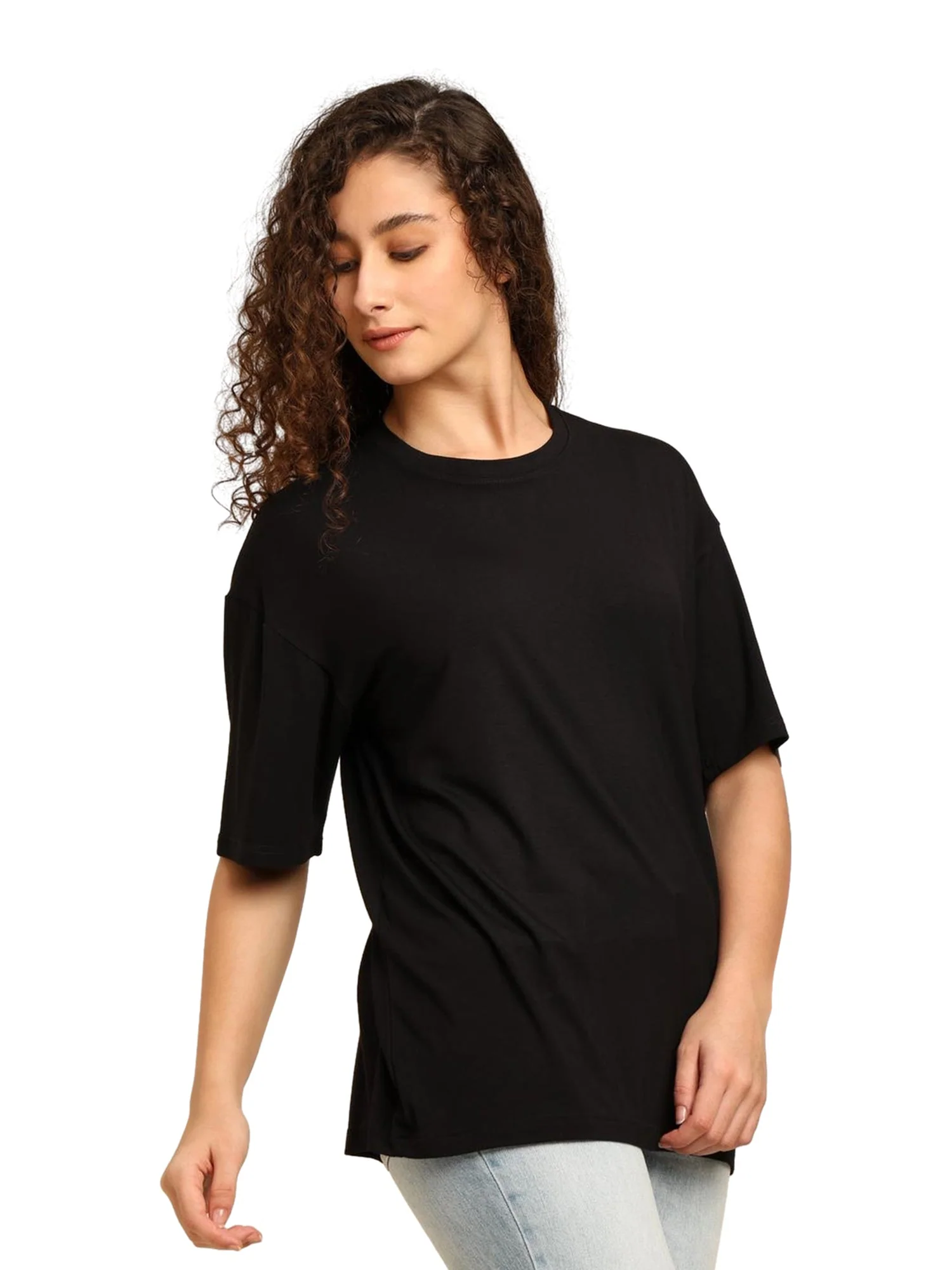 Women Oversized Bamboo Plain T-Shirt – Soft, Breathable & Sustainable - Image 4