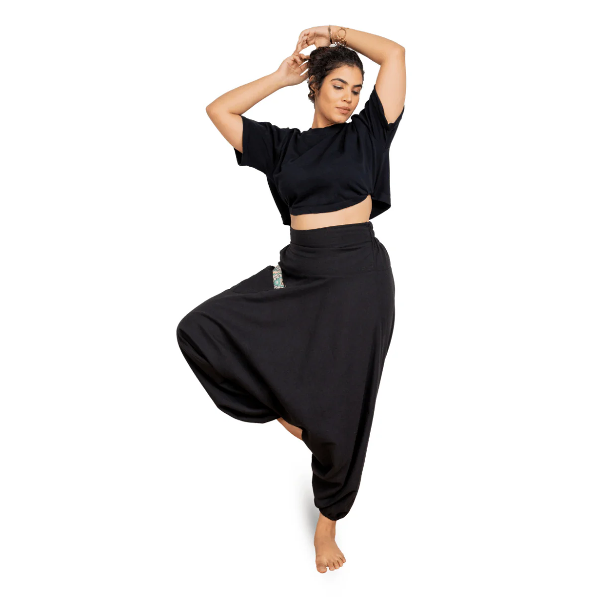 Women's Aladdin Harem Yoga Pants | Black - Image 6