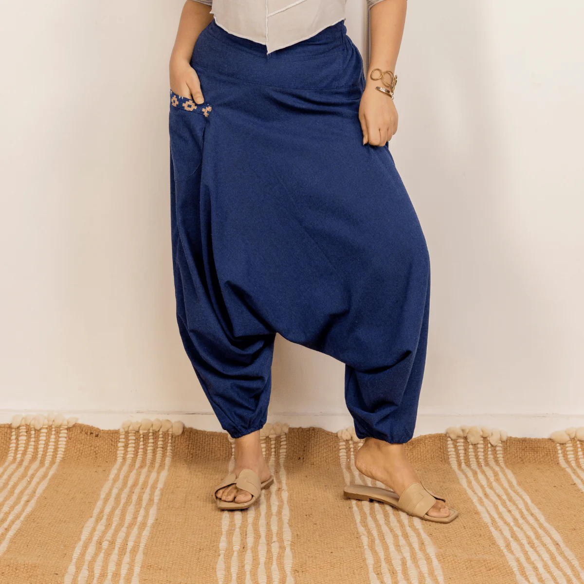 Women's Aladdin Harem Yoga Pants | Dark Blue - Image 4