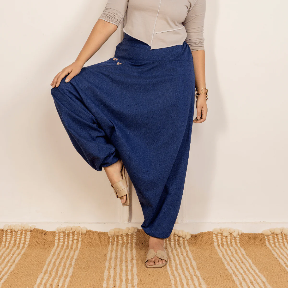 Women's Aladdin Harem Yoga Pants | Dark Blue - Image 9