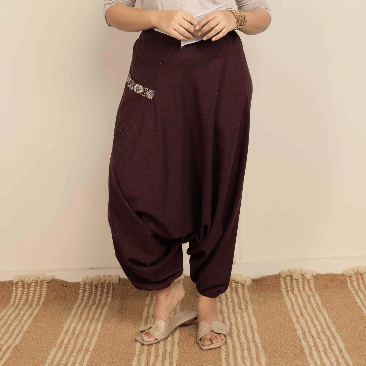 Women's Aladdin Harem Yoga Pants | Maroon - Image 6